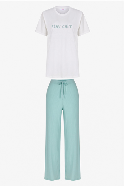 Penti Mint Green Mama Stay Calm Pants Pajama Set