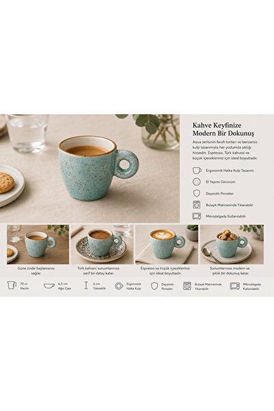 Bonna Porselen Aqua Banquet Espresso Cup 70 Cc 6 pcs