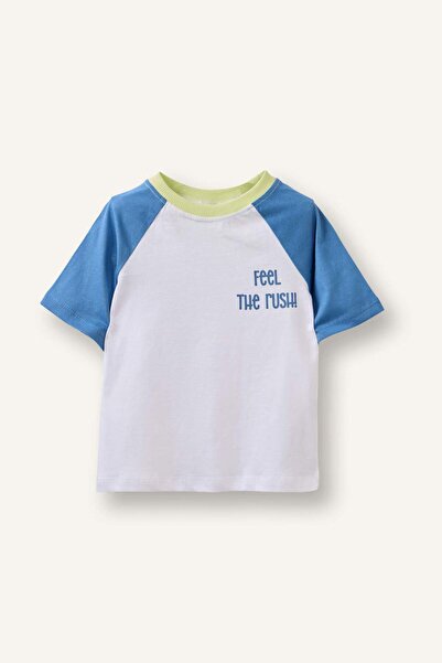DeFacto Overshirt Fit Slogan Μπλουζάκι με στάμπα και κοντό μανίκι για αγοράκι...