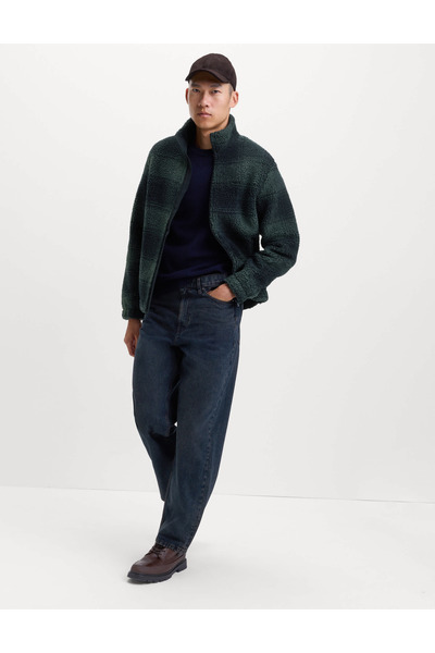 Marks & Spencer Ekose Desenli Fermuarlı Fleece Ceket
