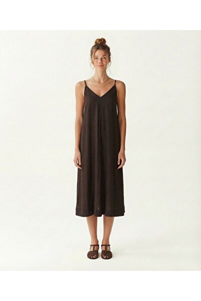 Yargıcı A Form V Neck Sleeveless Dress