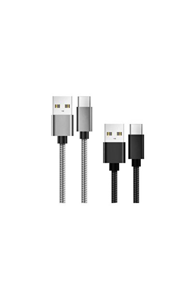 lemontti Set de cabluri USB-A la Type-C din aluminiu, flexibile, 0.5m + 1m