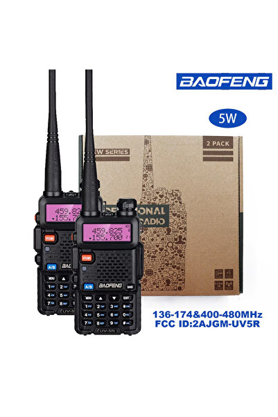Choice1 جهاز اتصال لاسلكي محمول BAOFENG US أسود، طراز UV-5R بقوة 5 واط، ثنائي...