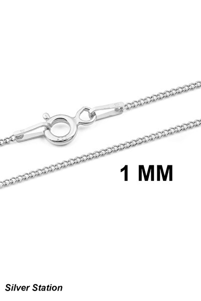 Silver Station 925 Ayar Gümüş Kolye - Düz Zincir Kolye 40-45-50-55-60-75 cm