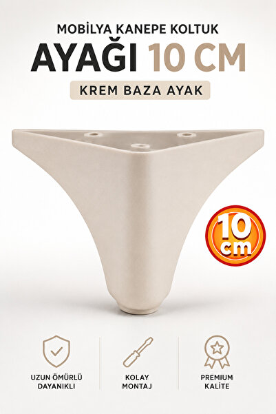 NZB Lüks Mobilya Kanepe Sehpa Tv Ünitesi Koltuk Ayağı 10 Cm Krem Baza Ayak
