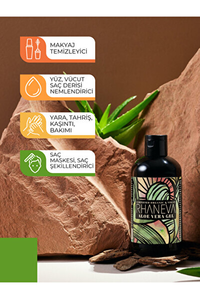 RHANEVA Çok Amaçlı Aloe Vera Jel, %99 Organik Sertifikalı, 250 ml