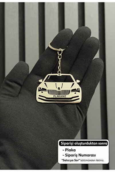 Prodof Kişiye Özel Skoda Octavia Paslanmaz Çelik Anahtarlık