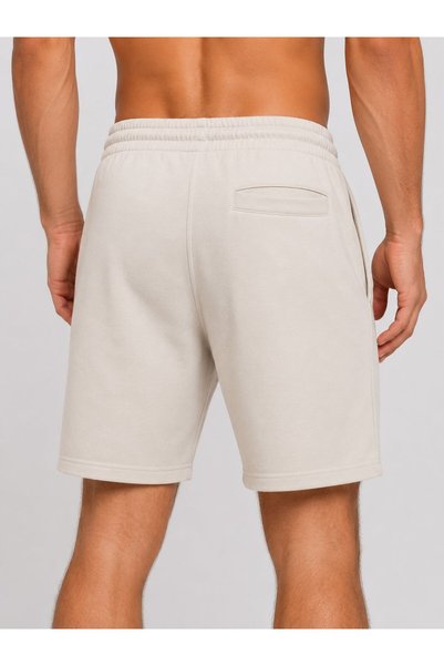 HZR wear Men's Cotton Comfortable Breathable Embroidered Shorts with Tie Waist and Back Pocket