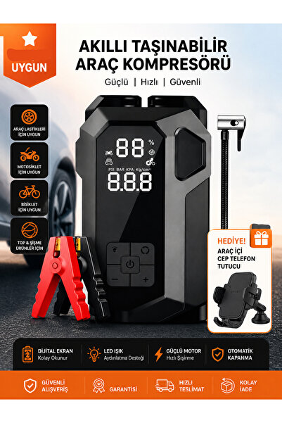 Qifit Akıllı Oto Akü Takviye Cihazı, 16000mAh, 12V Dizel/Benzinli Araçlar içi...