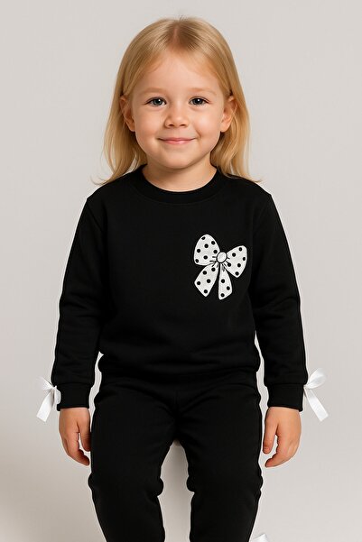 aden kids Detaliu cu fundă pentru fetiță set 4-10 ani – Costum casual confort...