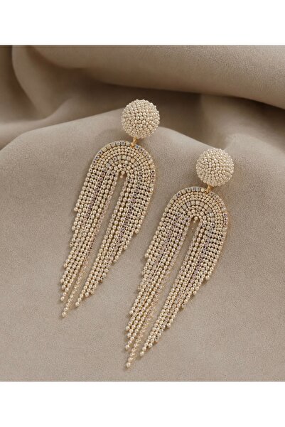 DESİGNEDBYD Long Dangling Stone Beaded Earrings Long Dangling L Earrings