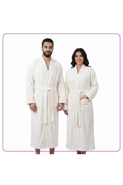 Donetella روب استحمام يونيسكس مقاس XL بياقة كيمونو من الألياف الدقيقة 330 جرا...