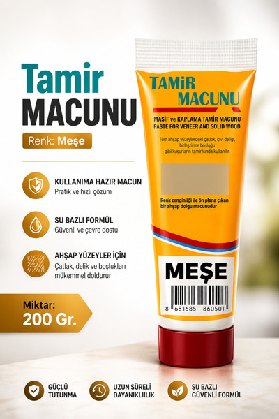 NZB Tamir Macunu Ahşap Parke Meşe Mobilya Dolgu Çatlak Çizik Giderici 200 Gr ...