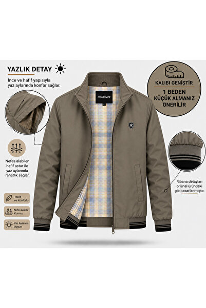MOT&MONT Erkek Pamuk Polyester Karışım BONDED Kumaş Su ve RÜzgar Geçirmez Haf...