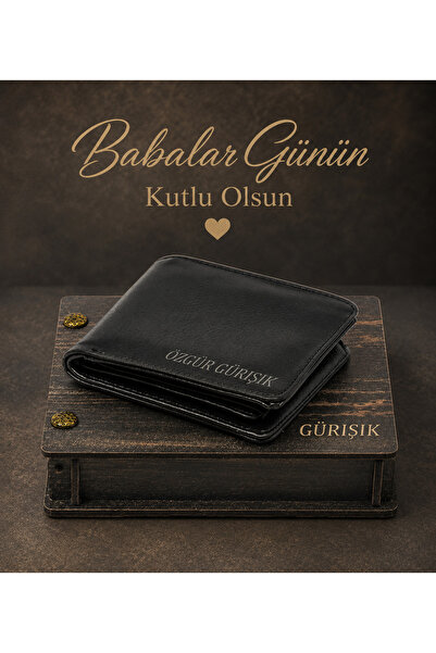 Yaprak Hediyelik Babalar Günü Hediyesi Kişiye Özel Isimli Ahşap Kutulu Deri E...