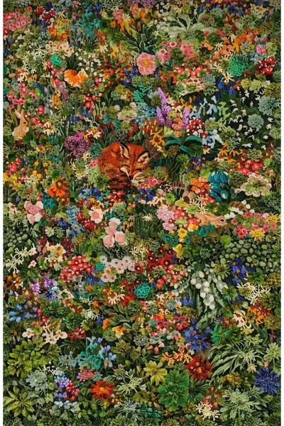 Rugs Modern Halı SDT Masalsı Orman Ve Uyuyan Tilki Desenli Dokuma Taban Dekor...