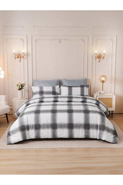 Donetella 4-Pcs Printed Duvet Cover Set Queen Size 200x230cm, Brushed Microfi...