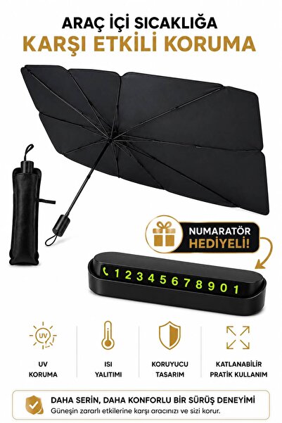 ARME Araç Ön Cam Güneşlik Katlanabilir Şemsiye Oto Güneşlik UV Korumalı Gölge...
