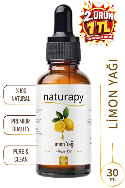 NATURAPY Limon Yağı (Lemon Oil) Uçucu Yağ 30 ml Damlalıklı Cam Şişe