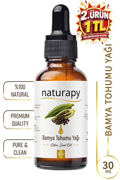 NATURAPY Okra Seed Oil (Okra Seed Oil) Cold Pressed Fixed Oil 30 ml Glass Bot...