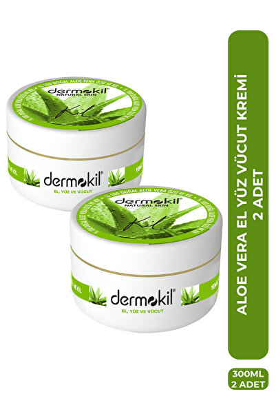 Dermokil Doğal Aloe Vera El ve Vücut Bakım Kremi 300 ml 2'li Set