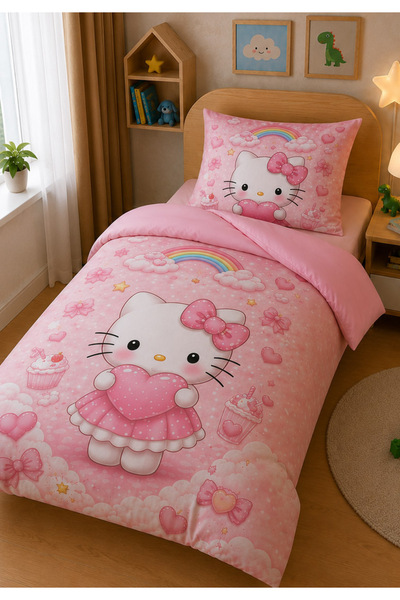 Bebaks Hello kitty tek kişilik çocuk nevresim