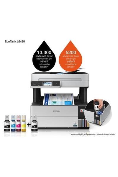 EPSON ECOTANK L6490 RENKLİ YAZ/TAR/FOT/FAX A4