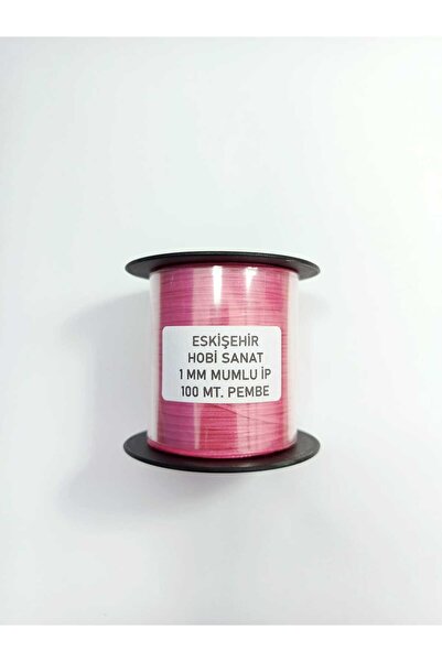 Eskişehir hobi sanat Pembe Renk 1.0 Mm 100 Metre Mumlu Ip Saraç Deri Dikiş Ip...