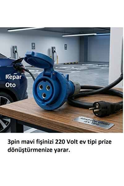 OEM Elektrikli Araba Şarj Cihazı 3x32 CEE Monafaze Fiş - 220 V Ev Tipi Priz D...