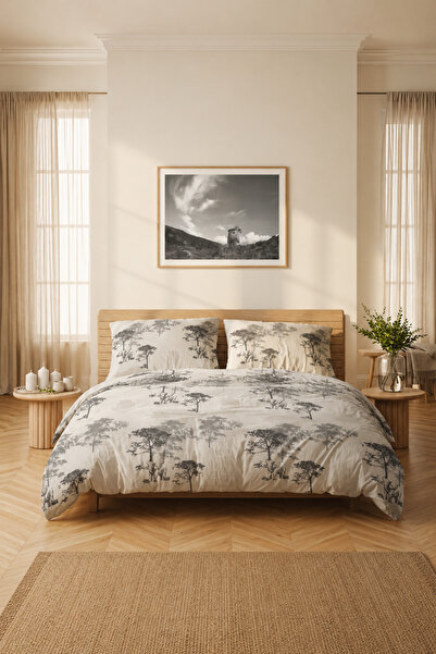Menderes Home Set de lenjerie de pat dublu din colecția Cotton Grave