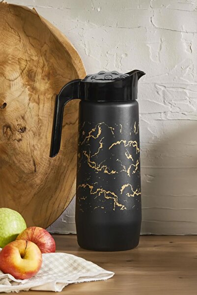 SELKA HOME Siyah Mermer Desen Cam Sürahi 1500 ML