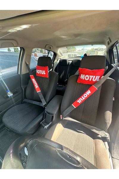TKY Motul Oto Konfor Seti (Boyun Yastığı, Kemer Pedi, ayna ipi, cam süsü 6 parça)