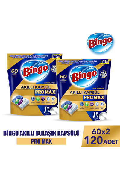 Bingo Akıllı Kapsül Pro Max Bulaşık Makinesi Deterjanı Tableti 120 Adet