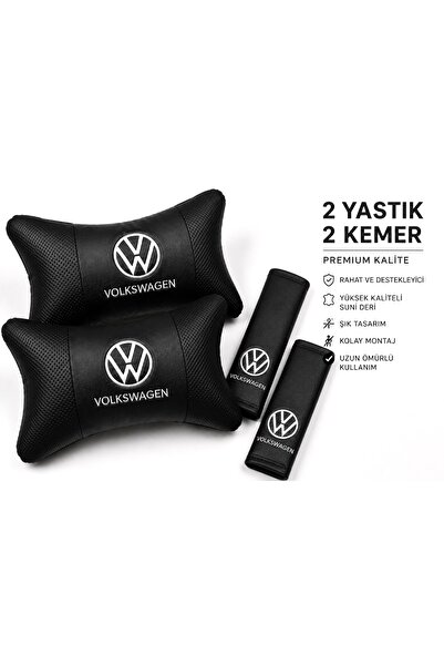 BRTSHOPPİNG Wolksvagen Lüks Deri Boyun Yastığı Ve Kemer Kılıfı