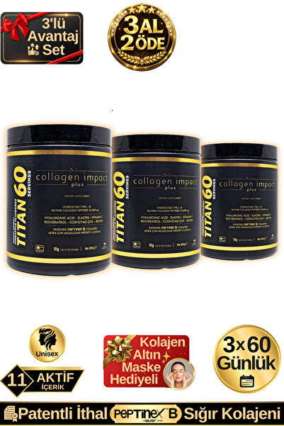 Dr.Sammy's Collagen Impact Plus Titan 60 - 3'lü Avantaj Set Tip 1-3 Hidrolize...