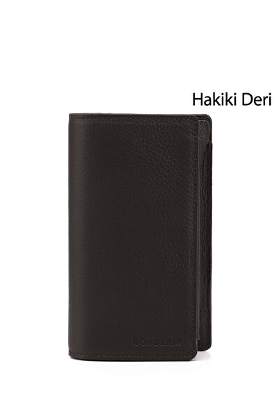 GÖNDERİ(R) Portofel orizontal unisex din piele naturală maro