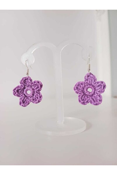 OEM Cercei handmade floare, crosetati, perfecti pentru vara - violet