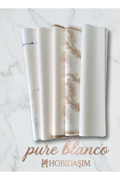 hobidaşım Pure Blanco 10’lu Hediye ve Çiçek Ambalaj Kağıdı Seti - 5 Farklı Ta...