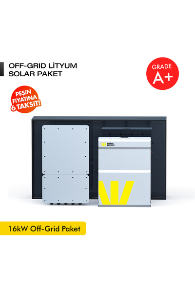 WERER ENERGY 16kW Off-Grid Solar Paket - LiFePO4 Batarya/Inverter/Solar Panel