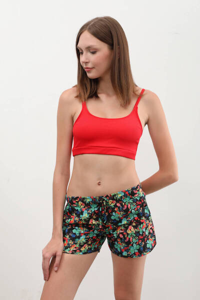 MARKAPIA WOMAN Pantaloni scurți de înot tropicali pentru femei, cu șireturi ș...
