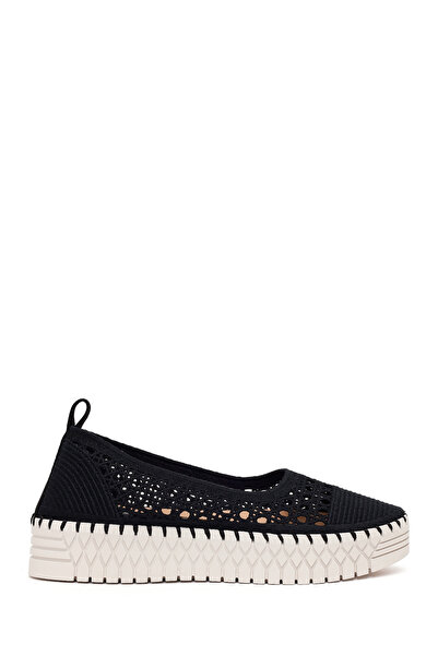 Derimod Women's Black Thick Soled Fabric Casual Shoes 26Pfe40146F