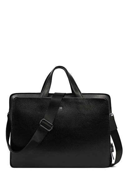 Derimod Men's Black Long Strap Leather Briefcase 25Wbd3530Ft