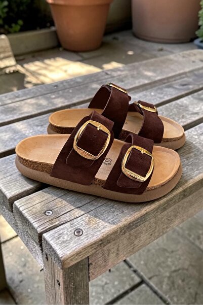 Land of Cork Platform Sole Anatomical Women's Big Buckle Natural Cork Sole Su...