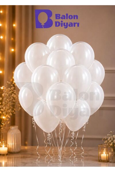 BALON DİYARI 10 Adet Mat Beyaz Renkli Balon - Premium Lateks