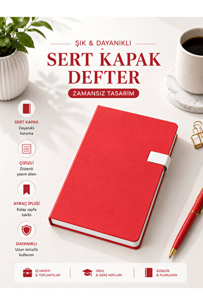 Papacasso Kırmızı Deri Ciltli Ajanda