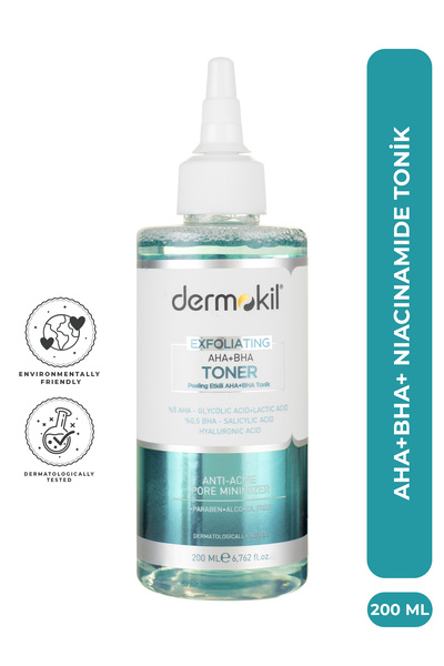 Dermokil Exfoliating AHA+BHA Niacinamide Tonik 200 ml