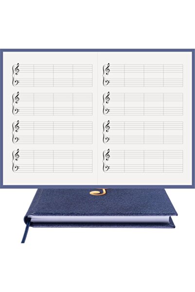 BİDEFTER مفكرة بيانو (مفتاح فاي يسار) 100% صناعة يدوية، خياطة يدوية (خيوط) غل...