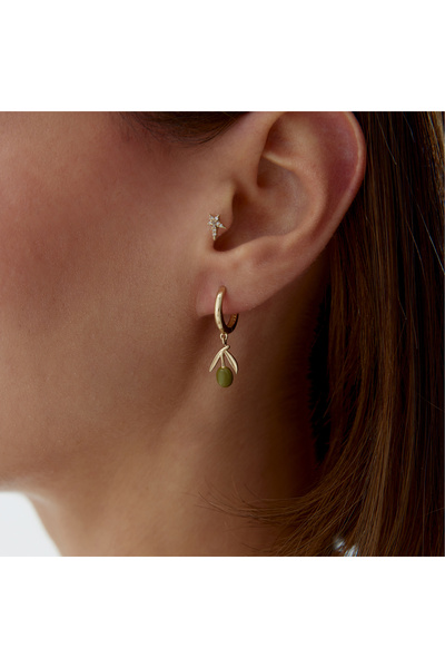 Cherry by Özkonak Yeşil Zeytin Sallantılı Küpe