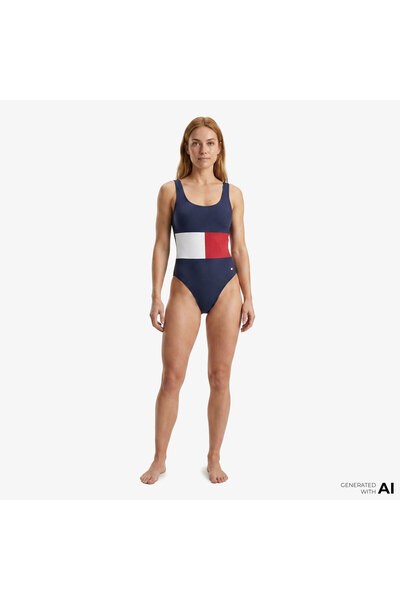 Tommy Hilfiger Core Flag Kadın Lacivert Mayo