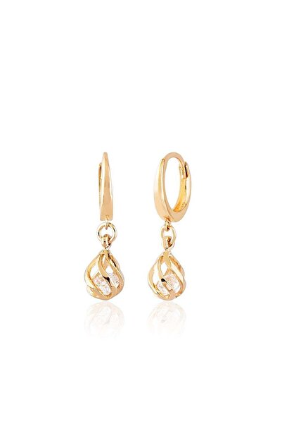 Sembol Gold Tektaş Altın Küpe Sallantılı